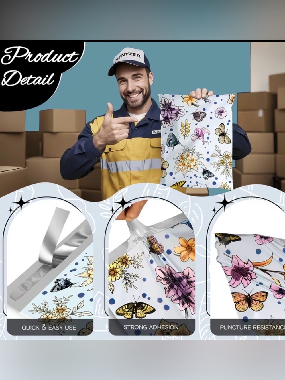 590pcs Shipping Bundle 30 Poly Mailers, 30 Gift Bags, 30 Cards & 500 Stickers - Picture 4 of 16